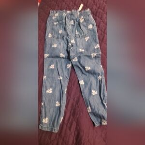 GAP Kids Chambray Blue Pants with White Accents